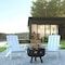 Flash Furniture 2 White Adirondack Chairs-Star & Moon Fire Pit JJ-C145012-32D-WH-GG - alternate 1